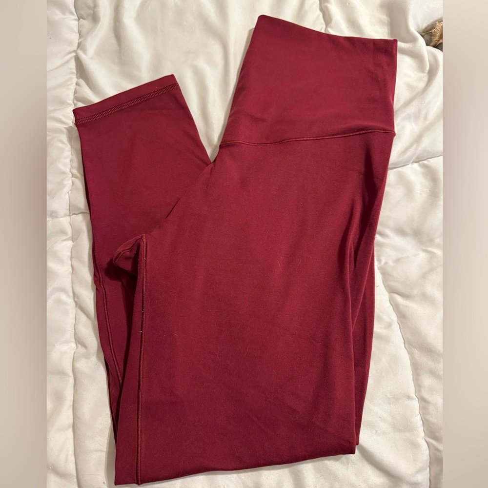 Dark Red High-Waisted Aerie real me Leggings